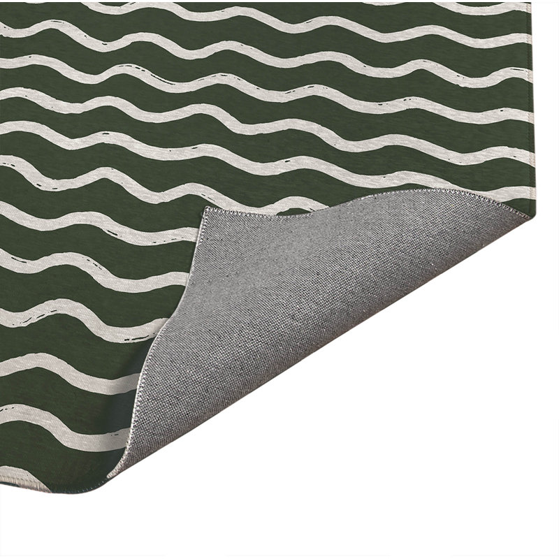 Tapis de bureau léger Wiggle Row, L 6 pi x L 4 pi, Chimichurri
