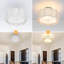 Plafonnier bohème en rotin, plafonnier semi-encastré à 3 lumières avec abat-jour tambour en fleur, plafonnier proche avec lustre moderne pour la salle à manger, le couloir et la salle à manger