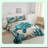 Ocean Breeze Turtle Comforter Set - Teal Turquoise Themed Mediterranean Design - Quilted Duvet Set with 2 Pillowcases - Size 1 Comforter - Down Alternative