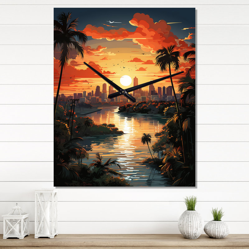 Horloge murale Lyndale - Cityscapes, H 32 po x l 24 po x P 1 po