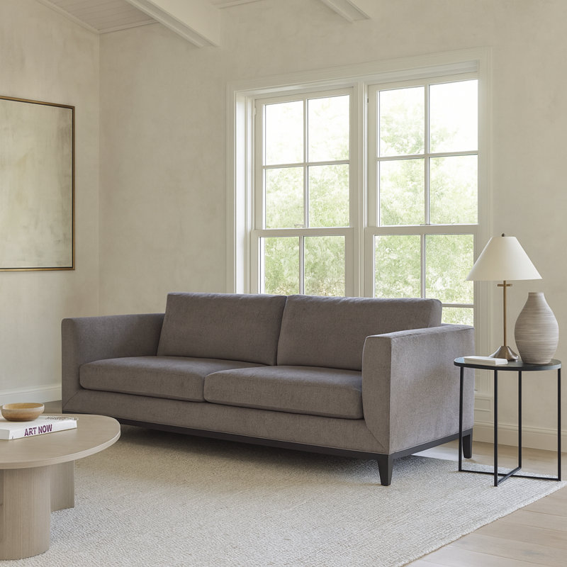 La Roux Sofa, Gray Chenille, Black