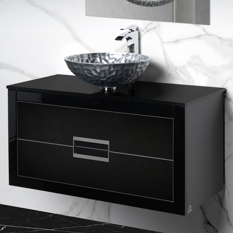 Nova 32'' W Single Vanity, Black/Silver