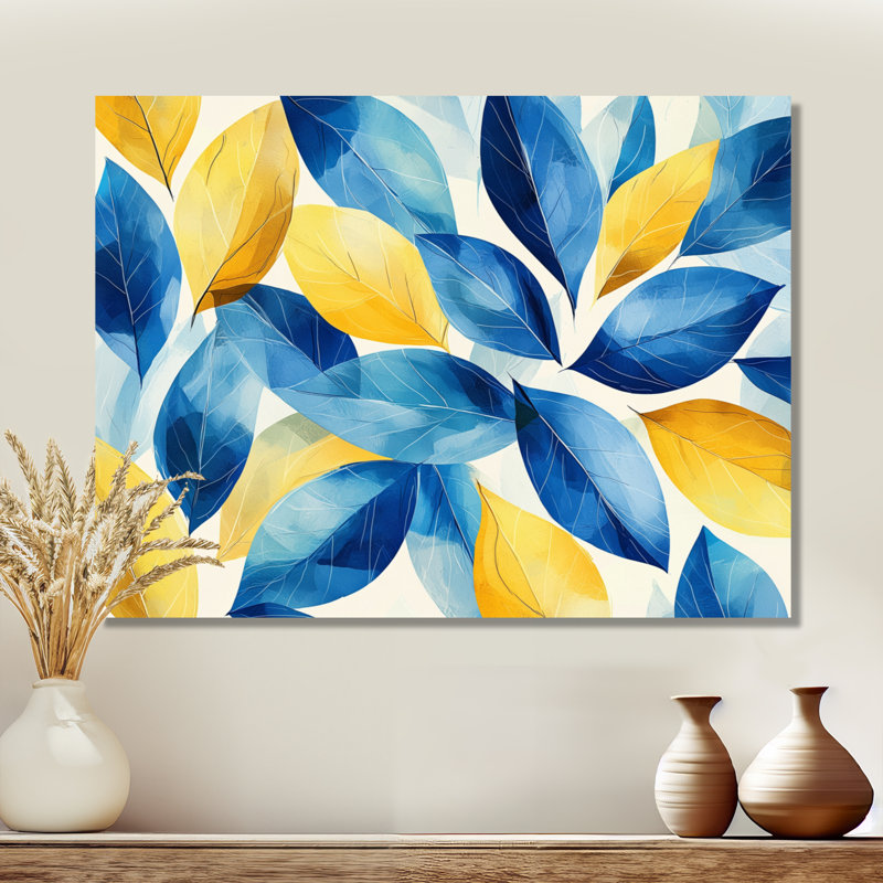 «Blue Leaves», impression numérique sur métal, H 12 po x l 20 po