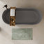 Baignoire de trempage autoportante en résine de pierre 63 po avec trop-plein et bonde escamotable de 63 po pour salle de bain contemporaine, gris mat