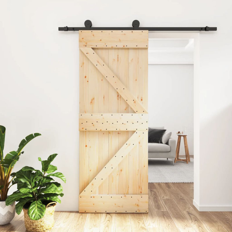 Porte coulissante avec quincaillerie Vidaxl, 27,6 po x 82,7 po