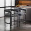 Tabouret de comptoir rembourré avec structure en métal (ensemble de 2)-1569262470