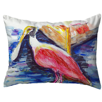 Spoonbill Outdoor Rectangular Pillow Cover & Insert