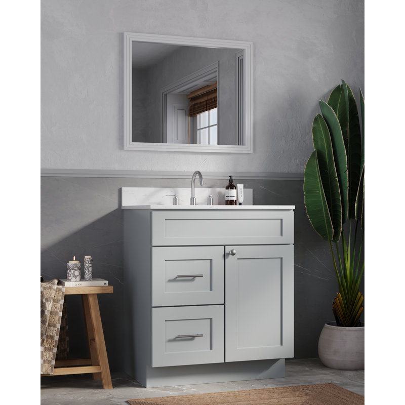 Ensemble de meuble-lavabo simple 30 po Chrisna, Gris