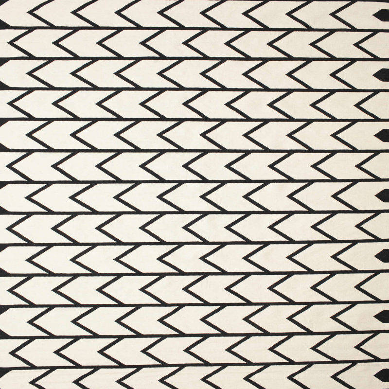 Tapis contemporain blanc / noir, Carré 4 pi