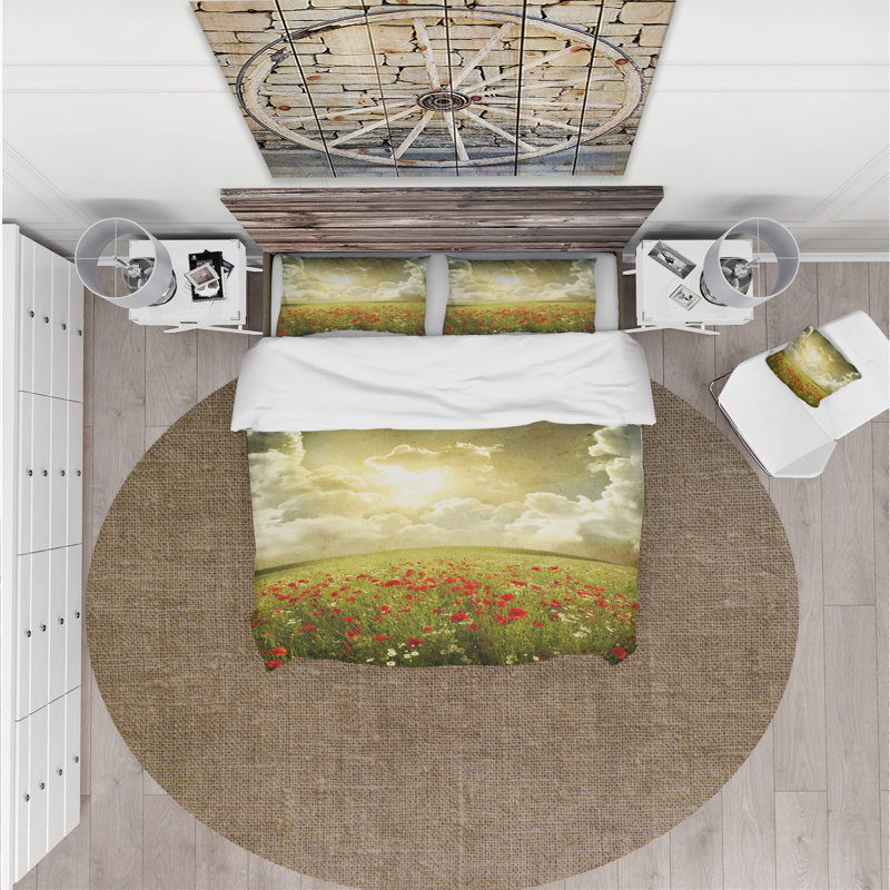 Ensemble de housse de couette rustique, Housse de couette double / grand + 2 taies