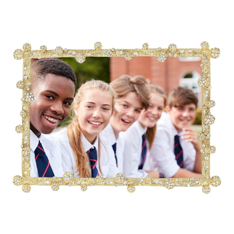 Pavé Odyssey Metal Picture Frame, 5" x 7", Gold