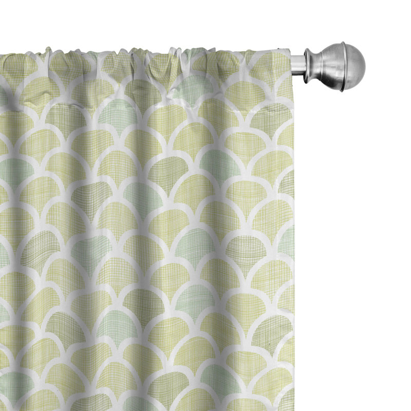 Fish Scale Semi-Sheer Rod Pocket Sliding Panel, 28" x 95"