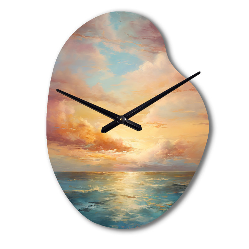 Océan coucher de soleil céleste symphonie - coucher de soleil asymétrique horloge murale, Petit