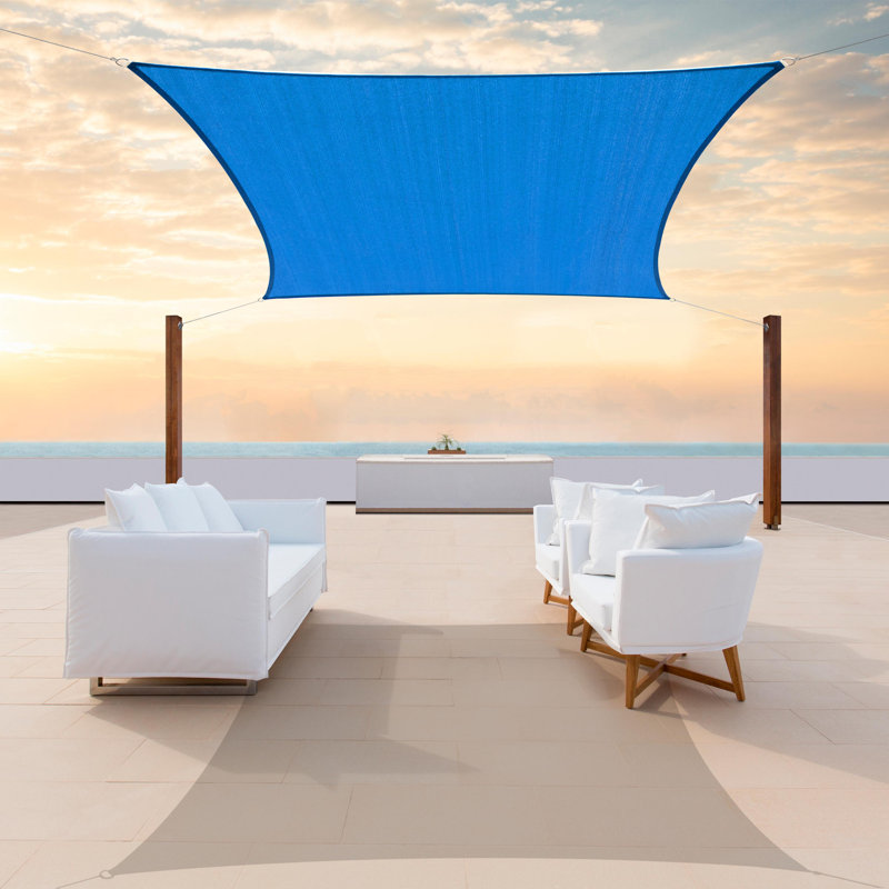 12' x 12' Blue High-Density Polyethylene Sun Shade Sail