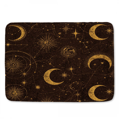 Celestial Moon Sun Motifs Bath Mat