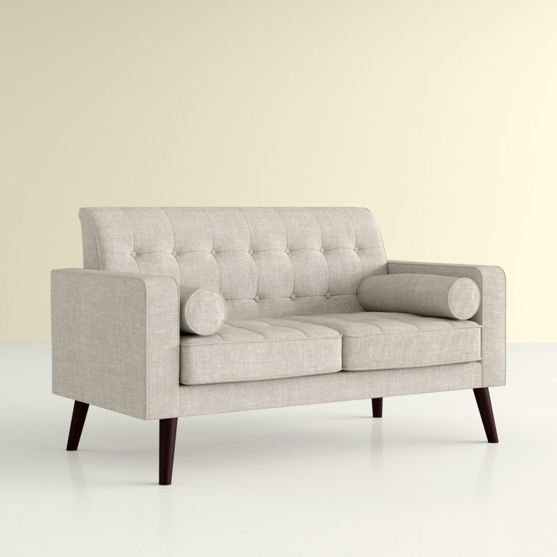 Benayah 56.3'' Upholstered Loveseat, Beige/Light Gray