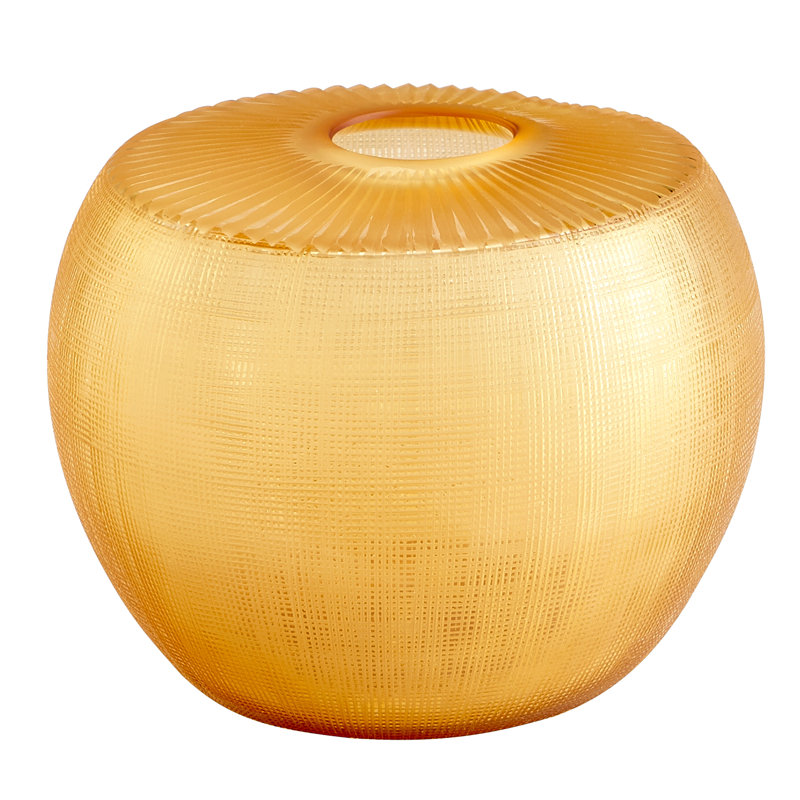 Sun Flower Glass Table Vase, 4.5" H x 6.25" W x 6.25" D