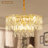 Modern 10-light 2-tier Gold Tassel Crystal Chandelier Adjustable Height For Living Room Entryway With No Bulbs Included