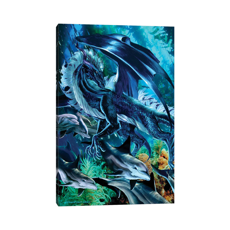 Sea Frolic by Ruth Thompson - Gallery-Wrapped Canvas Giclée on Canvas, Canvas, 20.32 cm H x 30.48 cm W
