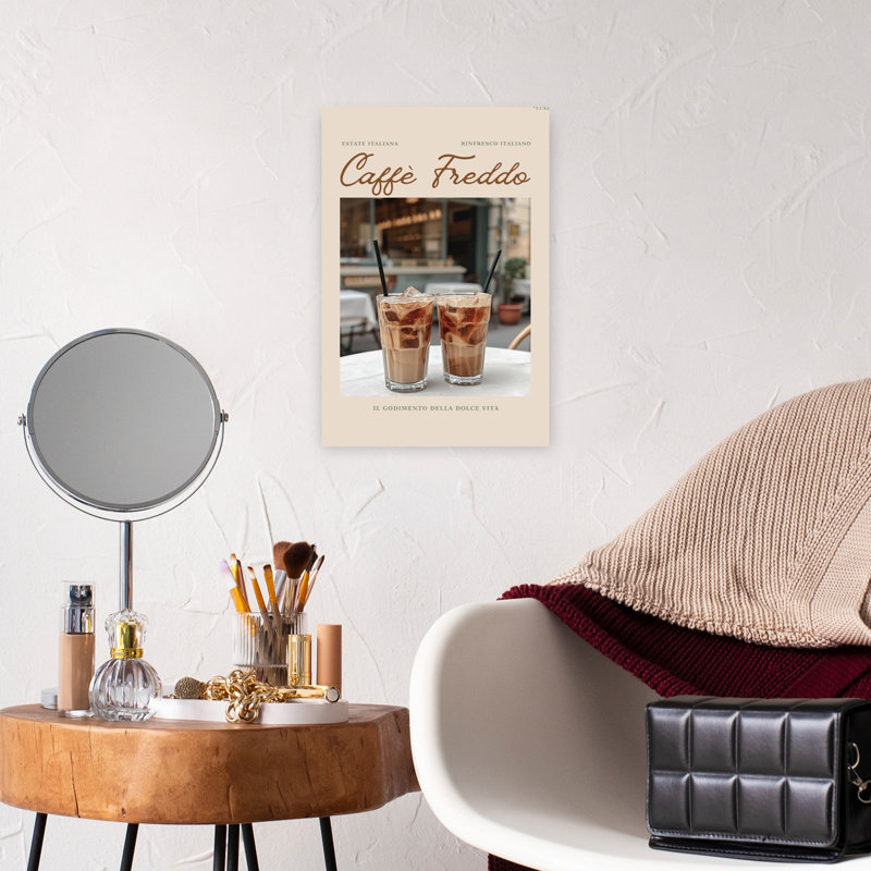 Rafraîchissant café glacé italien contemporain, impression d'art urbain urbain, 18" H x 12" W