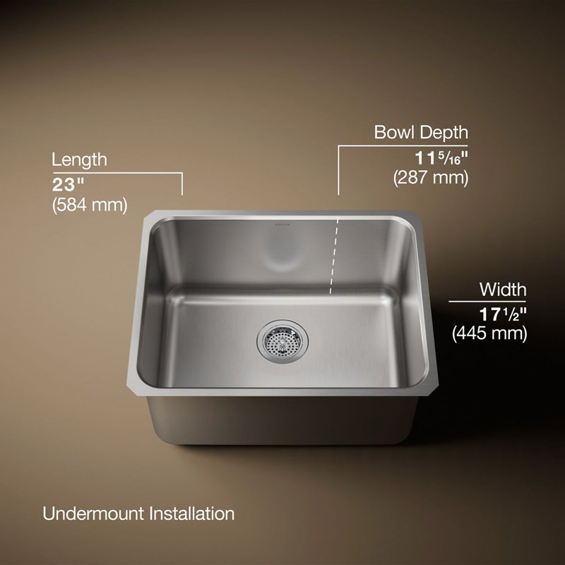 Undertone 23" x 17-1/2" x 11-5/8" Undermount Utility Sink