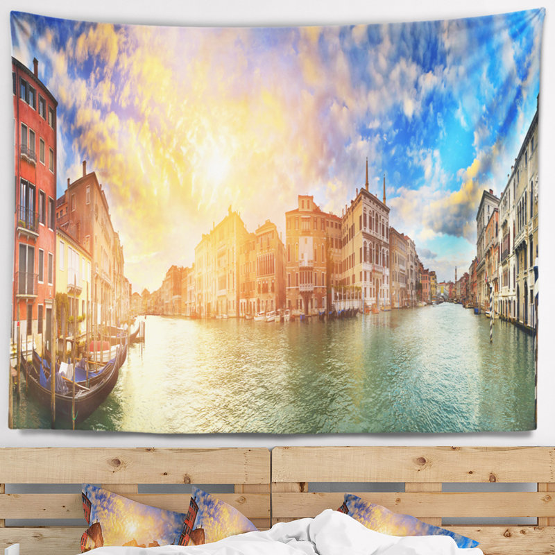 Tapisserie panorama grand canal venice cityscape, H 50 po x l 60 po