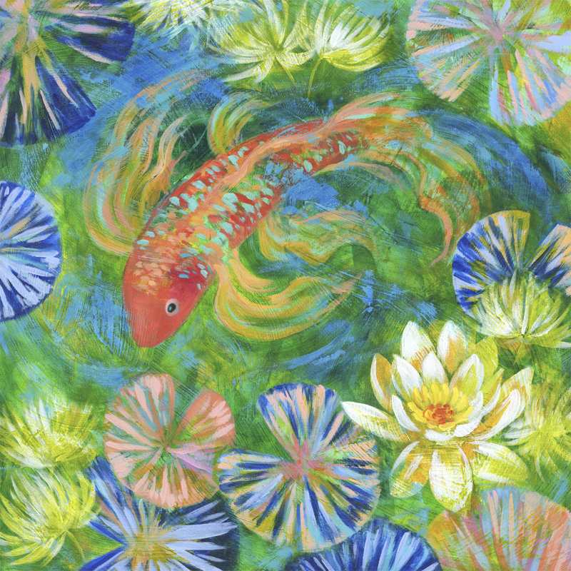«Water Series Jade Embrace» par Julie Francisco - Peinture, H 40 po x l 40 po