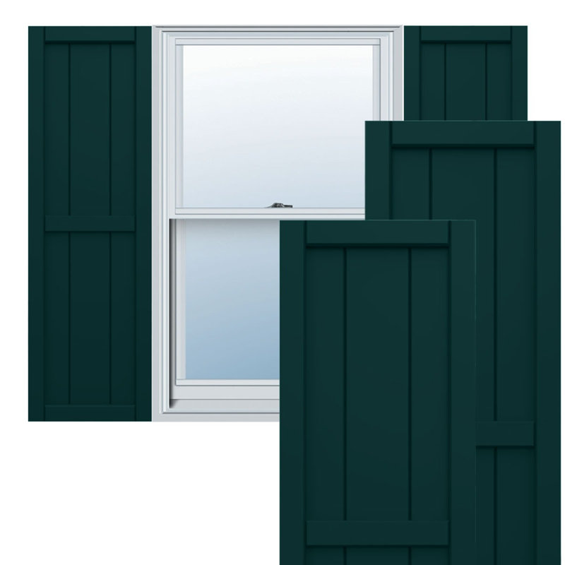 True Fit PVC, volets encadrés encadrés, 16.125", 52", Vert thermique