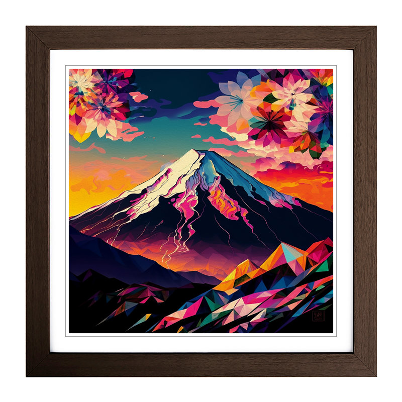 Mount Fuji Fauvism - Framed Print, Walnut