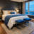 Daija Blue Velvet Upholstered Ottoman