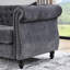 3 + velours gris - Confort et style dans un style élégant Fabrication en bois massif Coussins en mousse Garniture cloutée décorative Position assise ergonomique amovible pour le nettoyage Commodité Quatre coussins-300687882