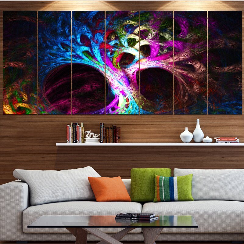 Magical Multicolor Psychedelic Tree On Canvas Graphic Art