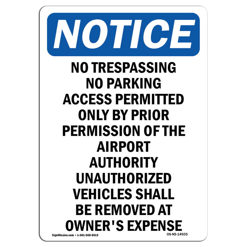 Panneau «No Trespassing No Park Access»