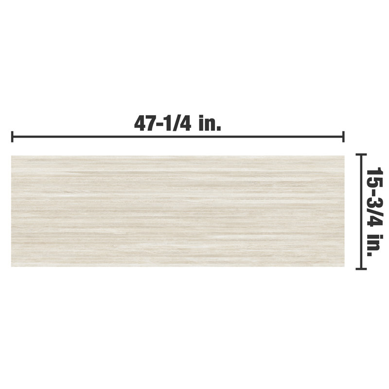 Larchwood 15-3/4"x47-1/4" Fluted Ceramic Wall Tile, Beige