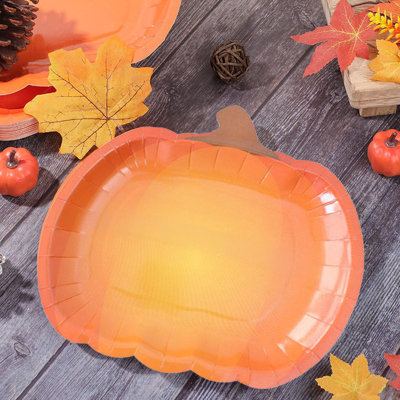 10 Cute Pumpkin Paper Plates For Thanksgiving And Halloween Tableware Nice For Happy Dessert Plates For Parties And Festival Celebrations