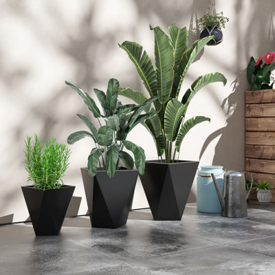Ensemble de 3 grandes jardinières