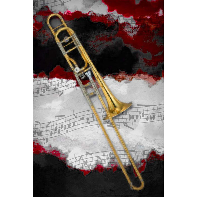 "jazz trombone" par scott j. menaul, impression sur toile tendue, H 24 po x l 16 po