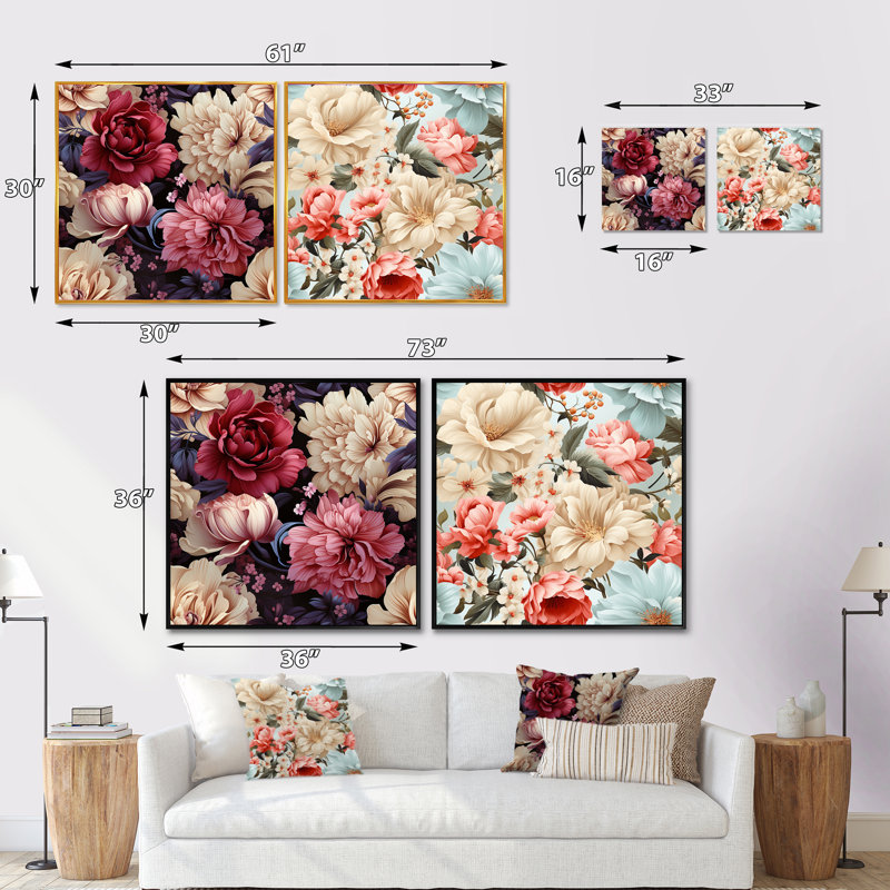 Boho Victorian Romance, Cadre flottant blanc, H 36 po x l 73 po