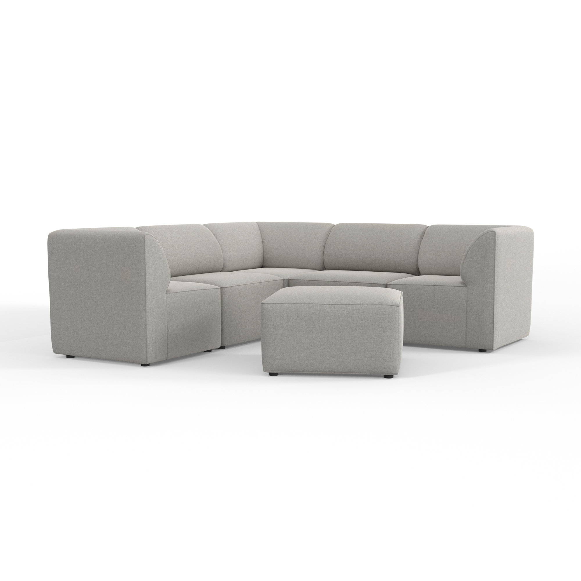 Big Joe Patio 6 Piece Outdoor Sectional, Fresh Gray