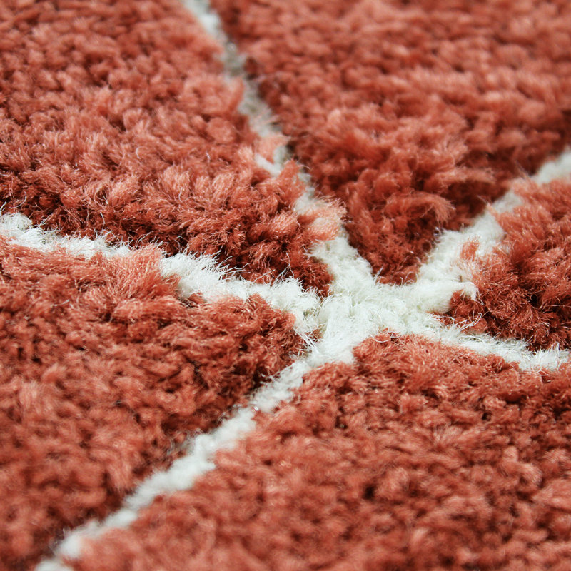 Zeinab Geometric Shag Area Rug, Rectangle 190 x 290cm