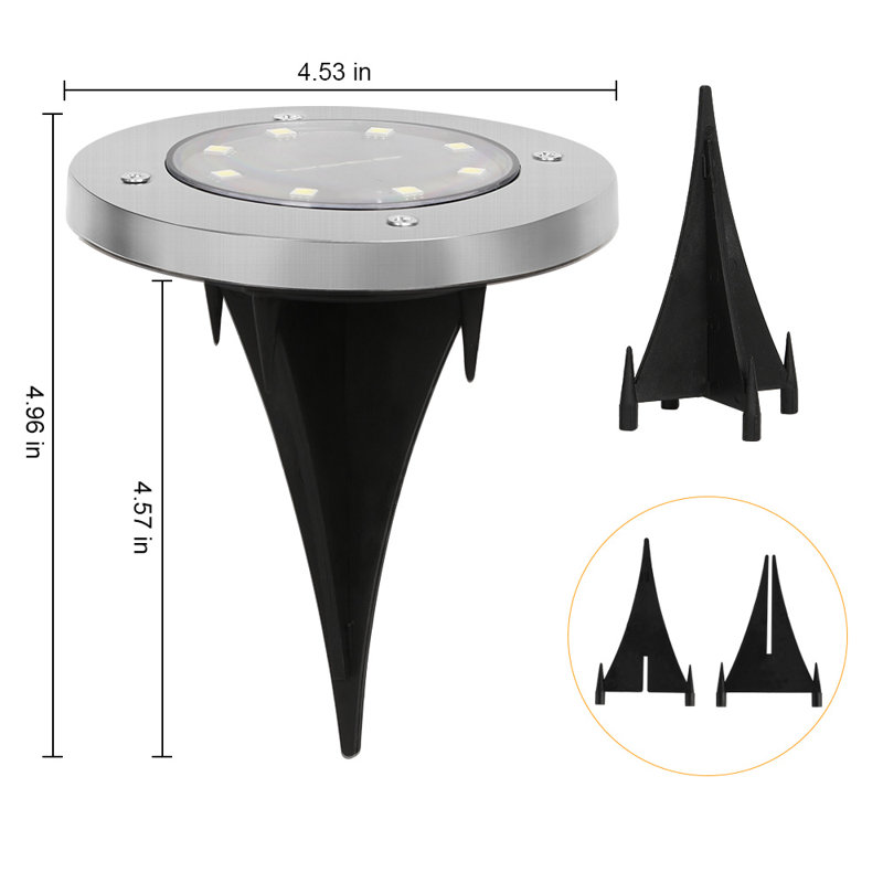 Paradise By NEX Satin Solar Powered Integrated LED Metal Pathway Light Kit, Chrome, White