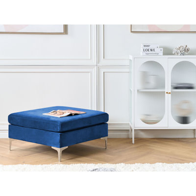 Millings 85 cm W Velvet Square Footstool