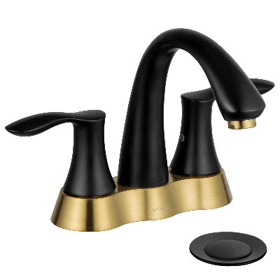 2-handle Bathroom Faucet with Drain Assembly