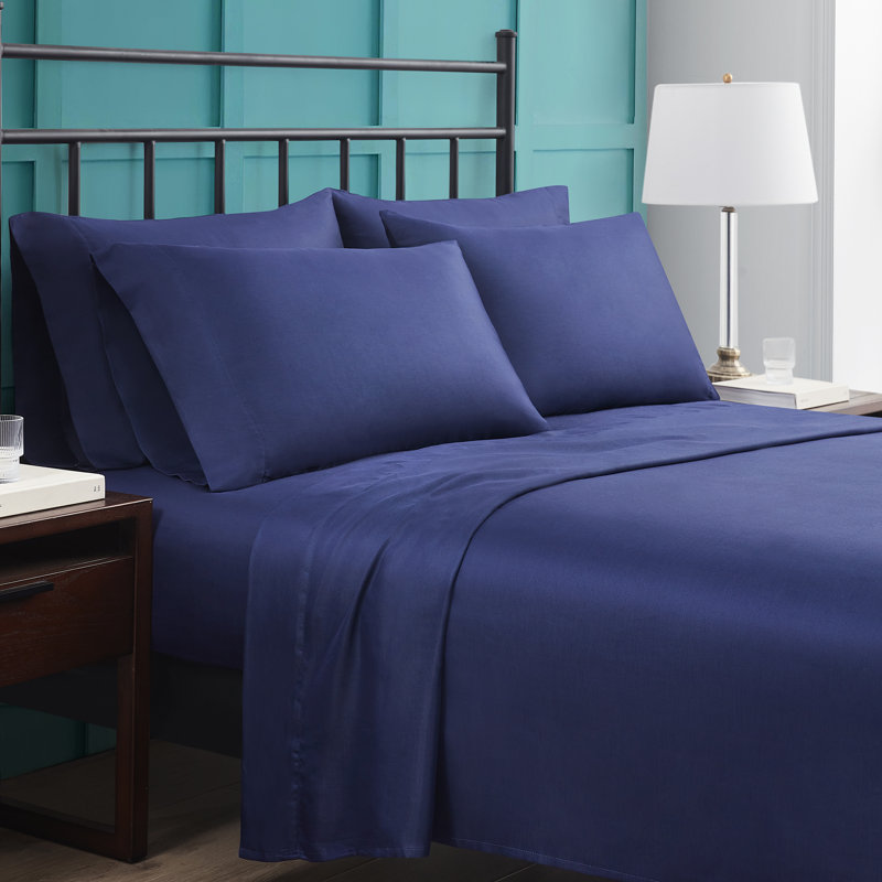 Cotton Blend Sheet Set, Queen Sheet Set+1 Fitted Sheet + 4 Pillowcases, Oyster