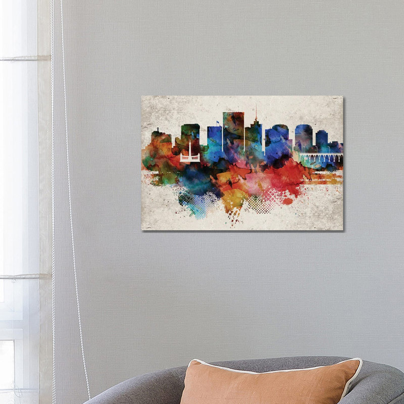 Richmond Abstract Skyline - Wrapped Canvas Print, 66.04 cm H x 45.72 cm W