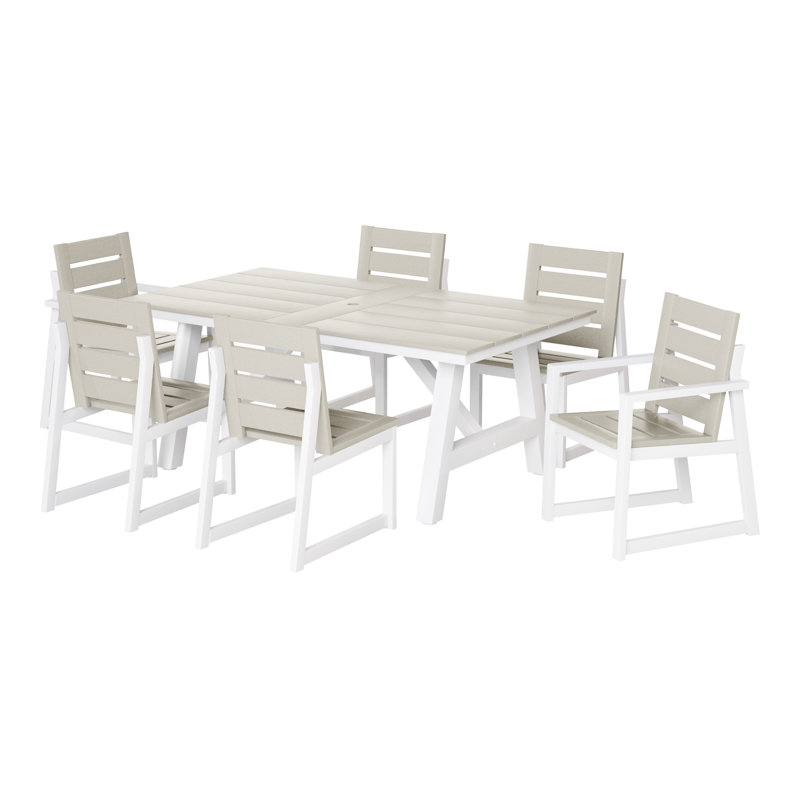 Ensemble repas d'extérieur 7 pièces 7 pièces, Beige