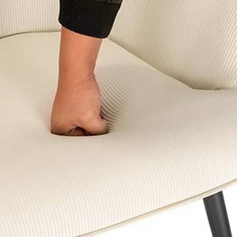 Nevin Velvet Lounge Chair With Footstool, Cream White