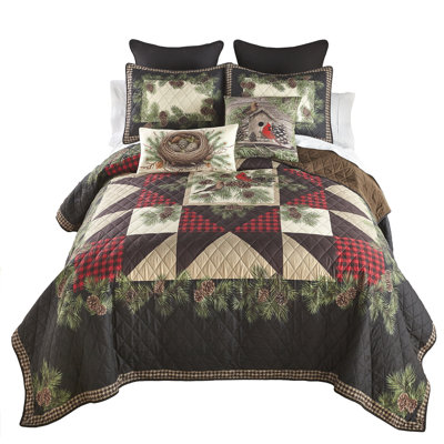 Donna Sharp Cardinal Pine 3PC Rustic Queen Quilt Set