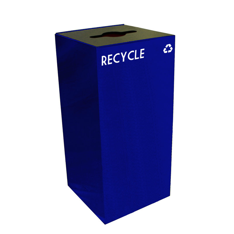 Poubelle de recyclage Geocube 24 gallons, 32 gallons, Bleu, Dessus combiné