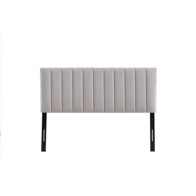 Light Grey Modern Channel-Tufted Headboard
